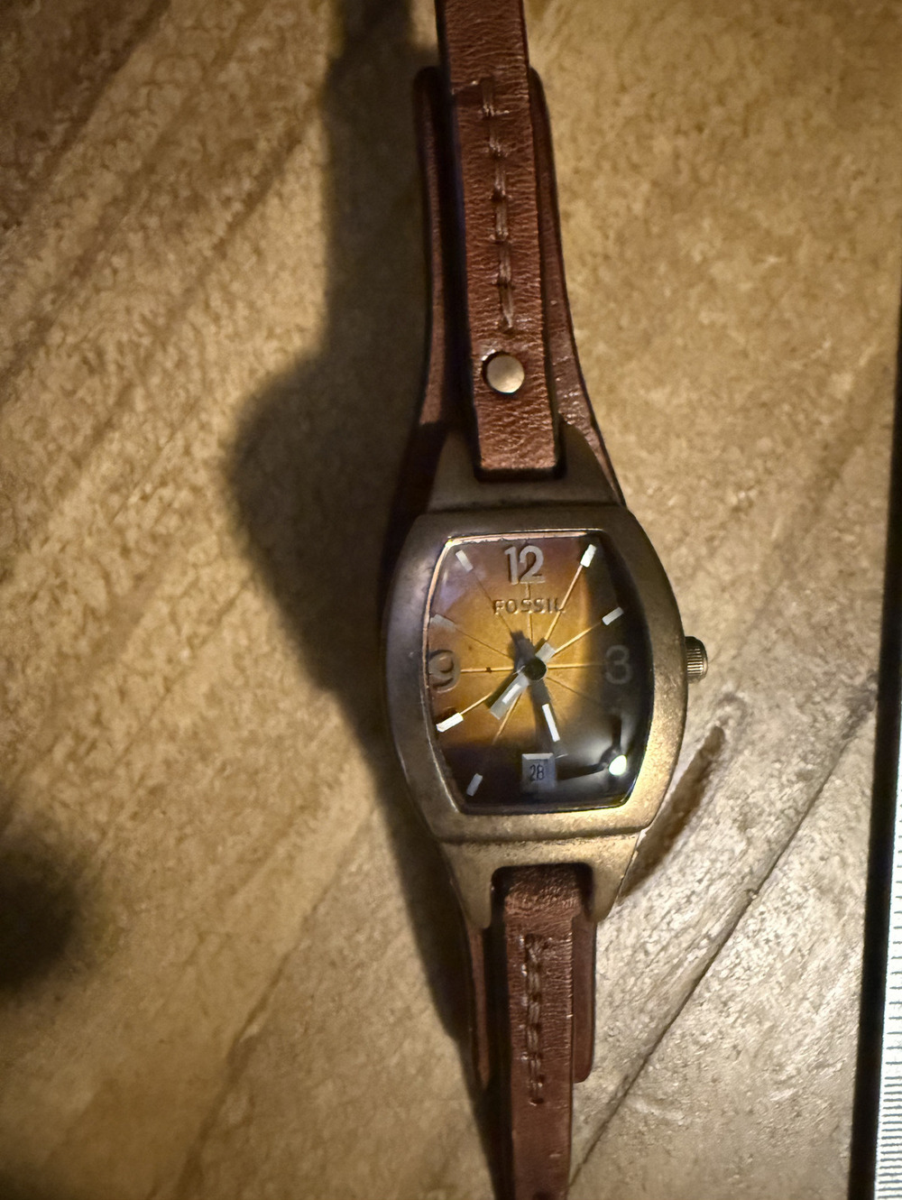 Fossil Genuine Leather Brown Wristwatch JR-9760